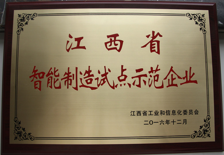 2017年，公司評委江西省智能制造試點示範企業